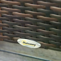 Outsunny 3 Pcs Rattan Nesting Tables Set-Brown(m-8)