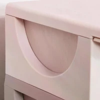 HOMCOM Kids Storage Units with 3 Drawers 3 Tier Chest Vertical Dresser Tower Toy Organizer for Nursery Playroom Kindergarten Pink(m-8)