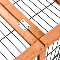 PawHut Wooden Rabbit Guinea Pig Hutch Detachable Pet House Animal Cage with Openable Run & Roof Lockable Door Slide-out Tray 146 x 95 x 69cm(m-8)