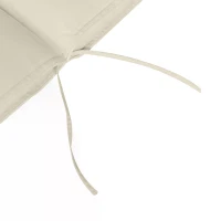 Outsunny Garden Sun Lounger Chair Cushion Reclining Relaxer Indoor Outdoor Furniture Use Cream White(m-5)