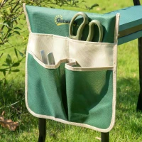 Outsunny Foldable Steel Frame Garden Kneeler Seat w/ Foam Bag Tool Bag Pouch Outdoor Garden Stable Sturdy Assistance Versatile Use(m-9)