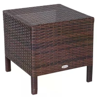 Outsunny 3 Pcs Rattan Nesting Tables Set-Brown(m-7)