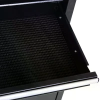 DURHAND Tool Chest 2 in 1 Metal Tool Cabinet Storage Box with 5 Drawers Pegboard Wheels 60x28x104.5cm Black(m-8)