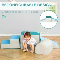 HOMCOM 4-Piece Soft Play Set for Toddlers 1-3 Years, Multi-colored(m-5)