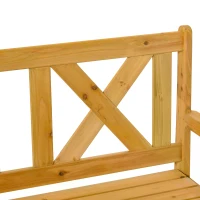 Outsunny Wood Garden Bench 2 Seater Storage Chest Patio Seating with High Back and Armrest(m-9)