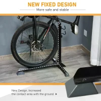 HOMCOM 63-73.5H cm Adjustable Bike Storage Rack Ground Stand PP Feet Pad Metal Frame Black(m-4)