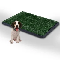 PawHut Indoor Pet Dog Toilet Mat Potty Tray Training Grass Restroom with Tray and Loo Pad(m-1)