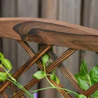 Outsunny 60x30x123cm Raised Bed with Trellis Standing Lattice Panels for Plants,Flowers or Vine Garden Outdoor Indoor, 60x30x122.5cm, Brown(m-5)