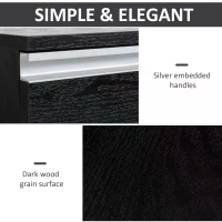 HOMCOM 3-Drawer Mobile File Cabinet Office Filing Cabinet Rolling End Organizer Dark Wood Grain(m-6)