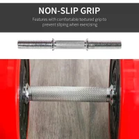 HOMCOM 30KGS Two-In-One Dumbbell & Barbell Adjustable Set Strength Muscle Exercise Fitness Plate Bar Clamp Rod Home Gym Sports Area(m-6)