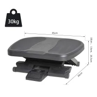HOMCOM Footrest Adjustable Height & Angle  0-30 Degree for Better Posture at Office Black(m-3)