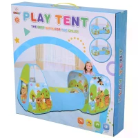 HOMCOM 3 in 1 Pop Up Tent Kids Playhouse Toddlers Crawl Tunnel Cute Drawing On Surfuce Indoor Outdoor Garden Use 230 x 74 x 93 cm(m-9)