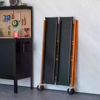 HOMCOM Multi Purpose Scaffolding Ladder with Locking Wheels, Adjustable Working Platform, Steel Frame(m-8)