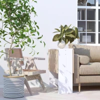 HOMCOM Particle Board Wooden Folding Dining Table Writing Computer Desk PC Workstation Space Saving Home Office Oak & White(m-6)