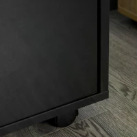 HOMCOM 60cm Filing Cabinet with Drawer, Open Shelf, Metal Handles and 4 Wheels, Office Home Organiser Mobile Printer, Black(m-9)