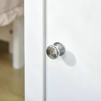 HOMCOM Modern Side Table with 1 Drawer 1 Shelf 1 Door Cabinet, Elegant End Desk with Movable Partition for Living Room Bedroom Dorm, White(m-6)