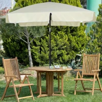 Outsunny Aluminium Sun Umbrella Parasol Patio Garden Rectangular Tilt 2M x 1.25M Off-White(m-10)