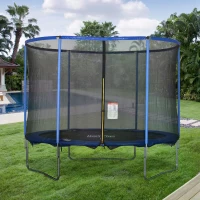 HOMCOM 305cm Trampoline for Kids and Adult with Safety Enclosure Net Spring Pad Waterproof Jump Mat for Outdoor Indoor Use(m-2)