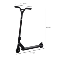 HOMCOM Stunt Scooters for Beginners Trick Stunt Scooter with Stable Performance Freestyle Kick Scooter for Teenagers 14 Years and Up Black(m-3)