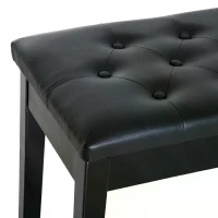 HOMCOM Faux Leather Piano Stool Makeup Dressing Stool Bench Dressing Table Seat with Storage 76x36x50cm,Black(m-12)