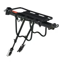 HOMCOM Aluminum Rear Bike Pannier Rack Carrier Max 25kg Load, Adjustable Bicycle Back Seat Rack Holder w/ Red Reflector For Cycling Camping Touring Sport(m-10)