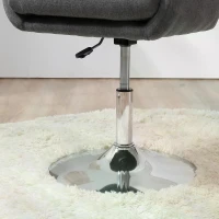 HOMCOM Grey Swivel Chair, w/Metal BaseModern Swivel Linen Sofachair Midback w/Lumbar Support for Bedroom Office(m-6)