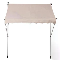 Outsunny 2x1.5m  Adjustable Outdoor Aluminium Frame Awning Beige(m-11)