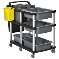 HOMCOM cleaning trolley with 3 levels 110 cm x 50 cm x 92 cm(m-1)