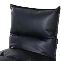 HOMCOM Foldable Padded Sofa with Adjustable Backrest Thick Seat Cushion Lazy Lounge Cream Black(m-6)