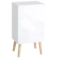 HOMCOM 4 Drawers Bedside Cabinet Wooden Table Storage Chest Organiser Night Stand Scandinavian Nordic Style Home Furniture(m-5)