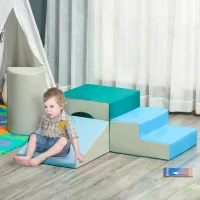 HOMCOM 4-Piece Soft Play Set for Toddlers 1-3 Years, Multi-colored(m-2)