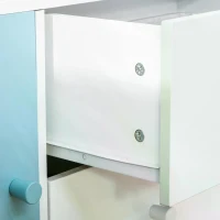 HOMCOM Kids Bookcase Multi-Shelf Modern Freestanding Cabinet of Drawer Book Magazine Organizer Study Bedroom 80 x 30 x 85cm Blue(m-8)