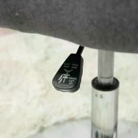 HOMCOM Grey Swivel Chair, w/Metal BaseModern Swivel Linen Sofachair Midback w/Lumbar Support for Bedroom Office(m-5)