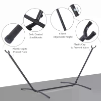 Outsunny 2.8m Universal Hammock Stand Metal Frame Garden Camping Picnic Outdoor Patio Replacement – Stand Only(m-4)