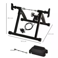 HOMCOM Indoor Bicycle Exercise Trainer w/ Bar Remote Control & Near-Universal Fit Black(m-3)