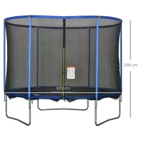 HOMCOM 305cm Trampoline for Kids and Adult with Safety Enclosure Net Spring Pad Waterproof Jump Mat for Outdoor Indoor Use(m-3)