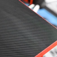 HOMCOM Gaming Desk Computer Table Gamer Workstation with Monitor Shelf, Gamepad Rack, Cup Holder, Headphone Hook, Cable Basket, Black Red(m-11)