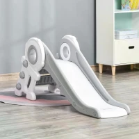 HOMCOM Folding Kids Slide Freestanding Slider for Toddler Climber Indoor Outdoor Playset Exercise Toy Activity Center for 1-3 Years, Cartoon Astronaut Shaped Grey(m-2)