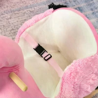 HOMCOM Kids Plush Rocking Horse Rocker Flamingo Pink Girl for 18 Months + Toddler Seat Belt(m-6)