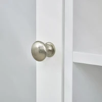 kleankin Bathroom Cabinet, Wall Mount Storage Organizer with Mirror, Adjustable Shelf for Bathroom, Kitchen, Bedroom, White(m-9)