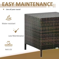 Outsunny 3 Pcs Rattan Nesting Tables Set-Brown(m-4)