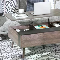 HOMCOM Lift-Top Coffee Table with storage  100x 65 x 39cm Grey(m-9)