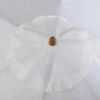 Outsunny D2.5m Bamboo Wooden Market Patio Umbrella Garden Parasol Outdoor Sunshade Canopy, 6-ribs, Cream White(m-8)