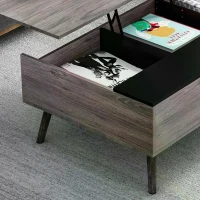 HOMCOM Lift-Top Coffee Table with storage  100x 65 x 39cm Grey(m-8)
