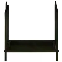 Outsunny Firewood Log Rack Fireplace Log Holder Wood Storage Rack with 2 Handles, for Outdoor and Indoor Use, 42 x 32.5 x 46cm, Black(m-7)