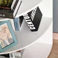 HOMCOM Corner Shelf 4 Tier Fan Bookshelf Plants Stand Wood Freestanding Unit White(m-8)