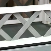 PawHut Wooden Cat House Outdoor Luxury Room Weatherproof Shelter White(m-9)