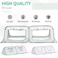 Outsunny Pop Up Mini Greenhouse with Roll Up Doors & Portable Zipper Bag for Plants Outdoor, PE Cover, 240 x 120 x 75cm(m-4)