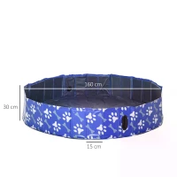 PawHut Dog Bathing Tub Pet Collapsible Swimming Pool Folding Pool Dog Cat Puppy Washer Indoor/Outdoor 63" x 12" XL Sized(m-3)