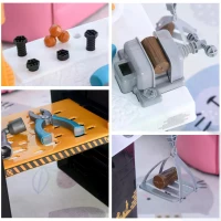 HOMCOM Qaba 54 PCS Tool Workshop Kids Tool Set Workbench and Construction Toy for 3+ Year Old With Slide Real Working Crane Fixture Table Portable Pretend Play(m-4)